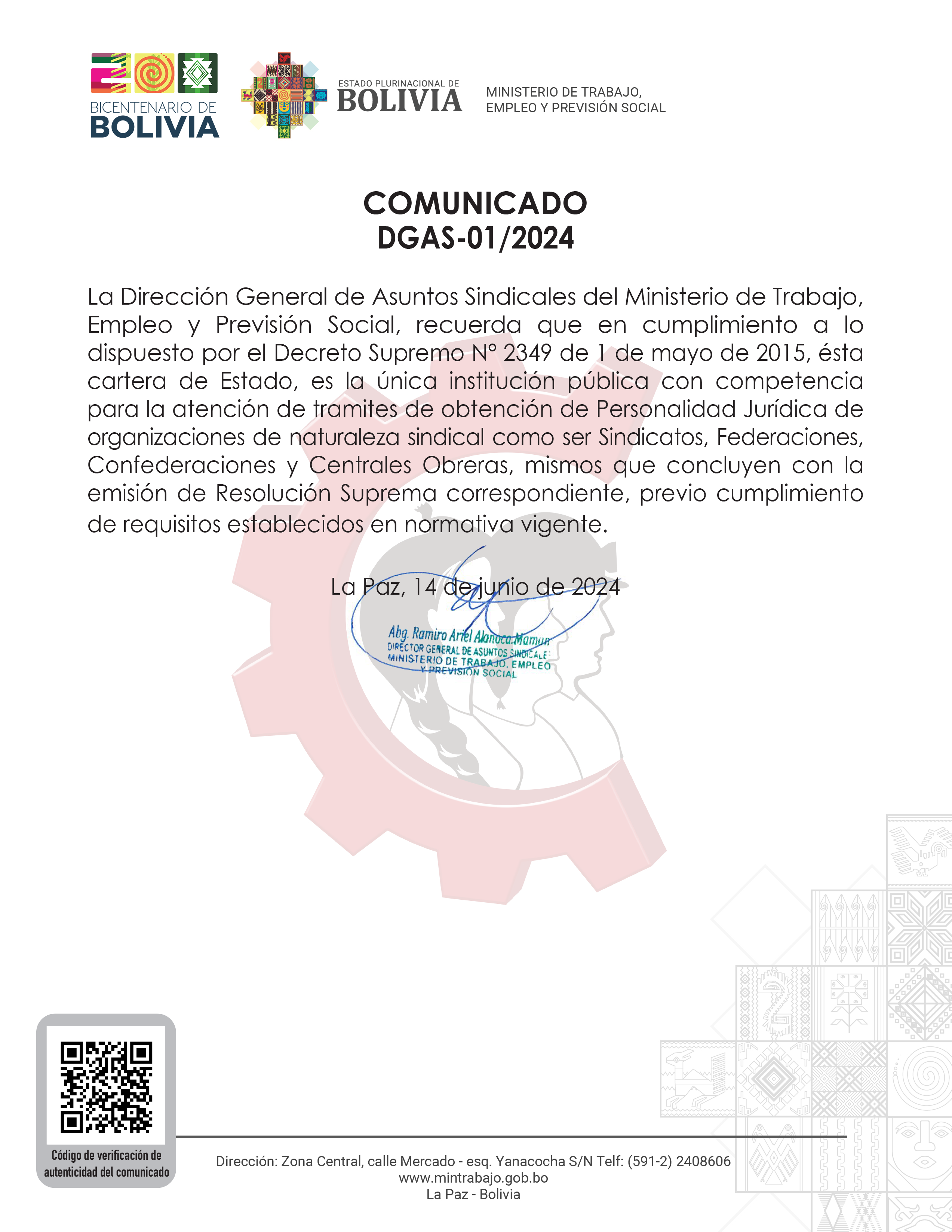 Comunicado DGAS-01/2024